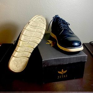 Size 11 Jitai Men’s Black Leather Oxford Shoes